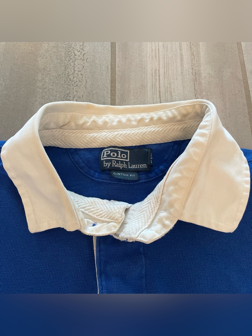 VTG Polo Ralph Lauren Mens Polo Shirt SZ Large Rugby "3" Blue Yellow Lion Crest - Picture 4 of 16